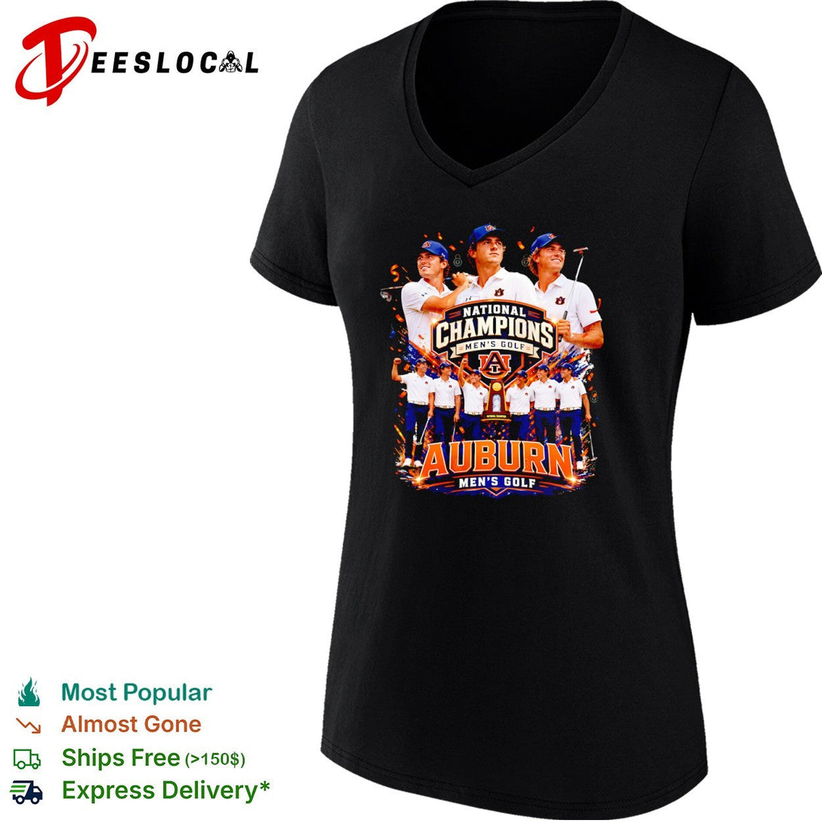 Auburn Tigers National Champions Men’s Golf Team NCAA 2024 Celebration shirt Unisex