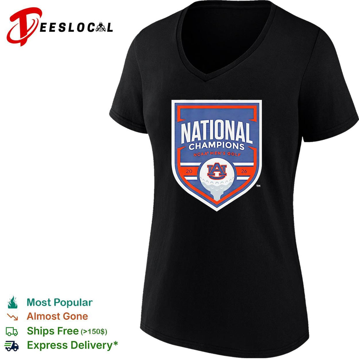 Auburn Tigers men’s NCAA Golf National Champions 2026 championship graphic shirt Unisex