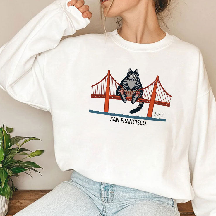 B Kliban Cat San Francisco Golden Gate T Shirt Unisex