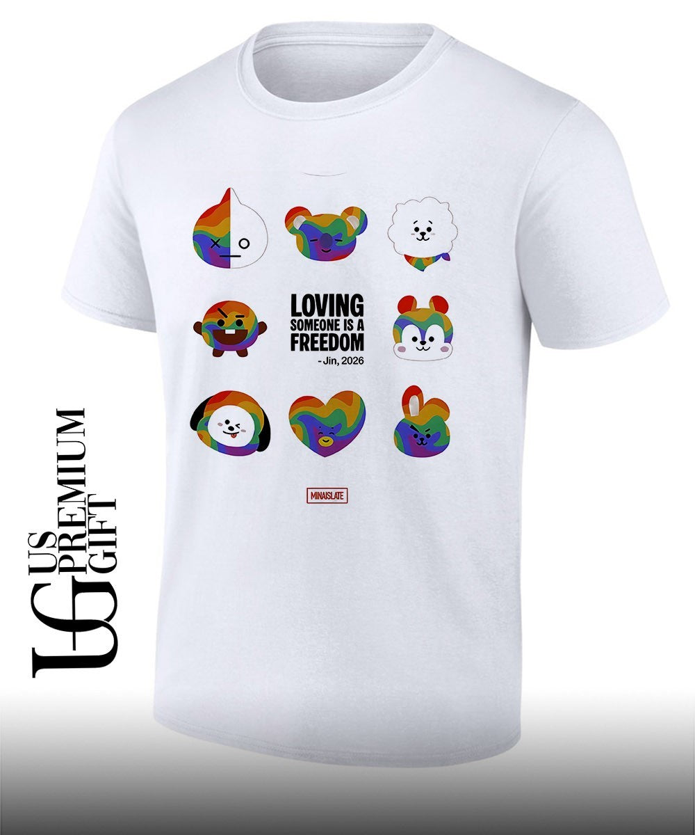 BT21 characters Loving Someone Is A Freedom Jin 2026 shirt Unisex