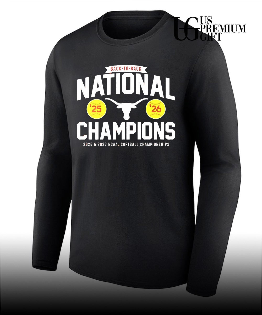 Back-to-Back National Champions Texas Longhorns NCAA Softball Championships 2026 shirt Unisex
