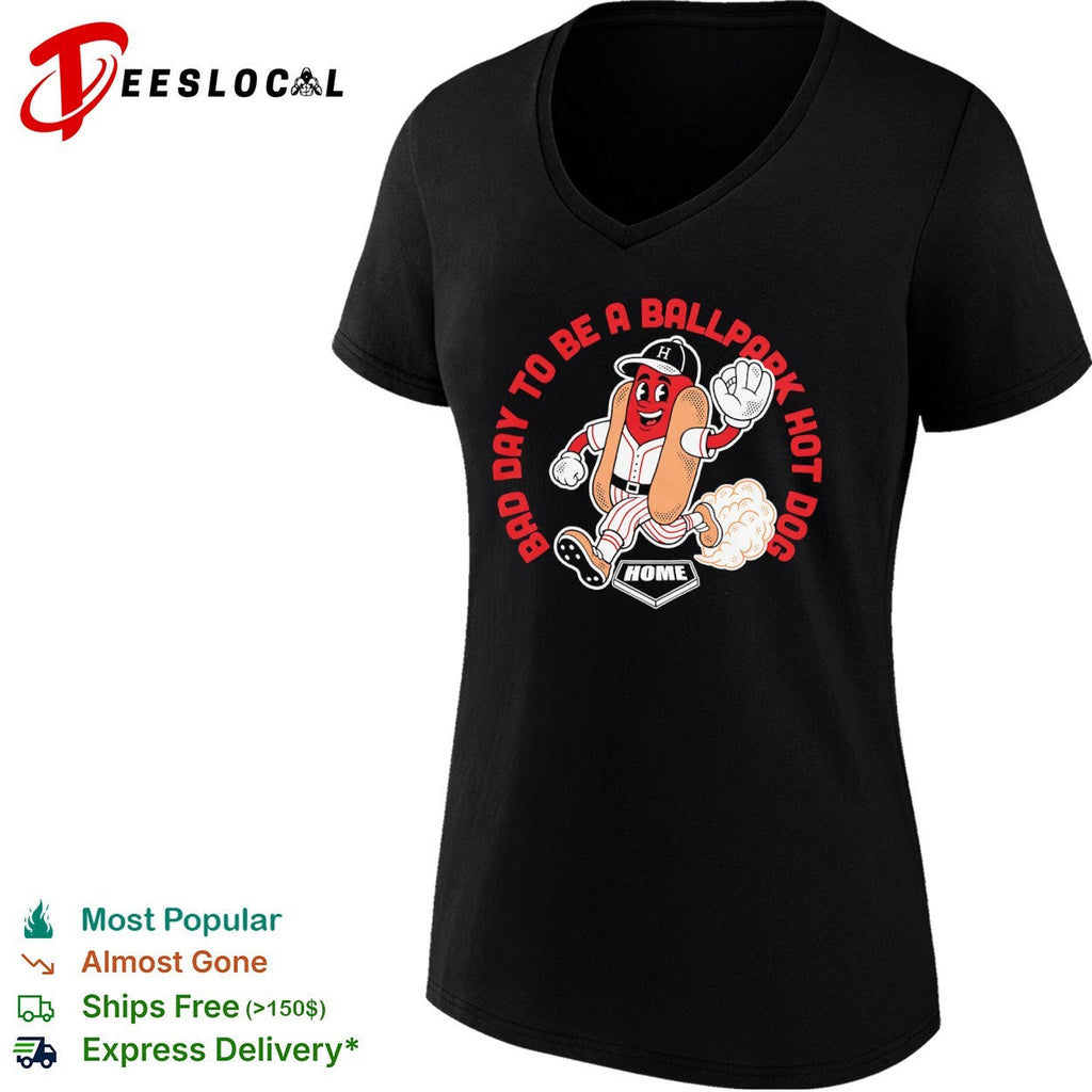 Bad Day to be a Ballpark Hot Dog Baseball Home Plate Mascot Shirt Unisex