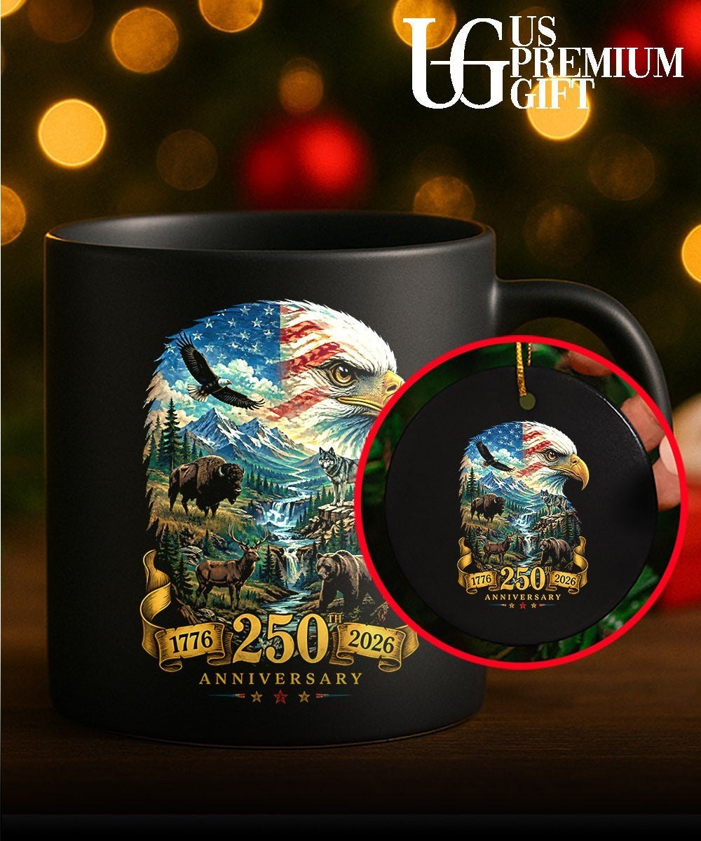 Bald Eagle American Bison Wolf Deer Bear 250th Anniversary 1776-2026 shirt Unisex