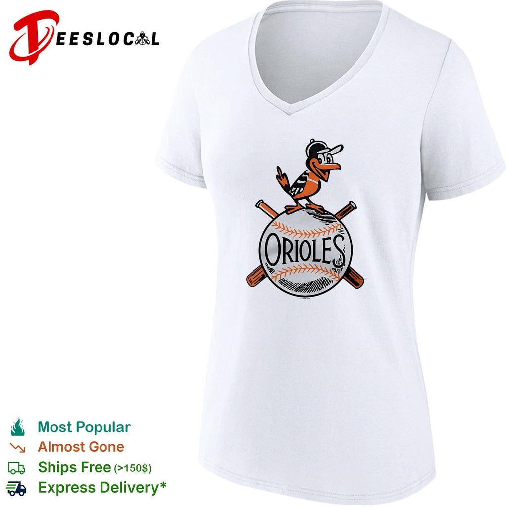 Baltimore Orioles vintage bird perched on baseball logo shirt Unisex