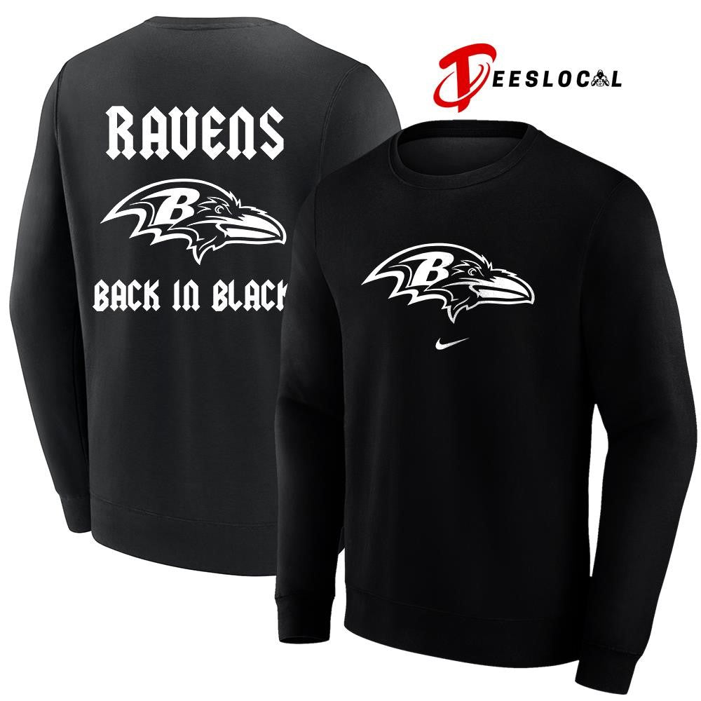 Baltimore Ravens back in black logo shirt Unisex
