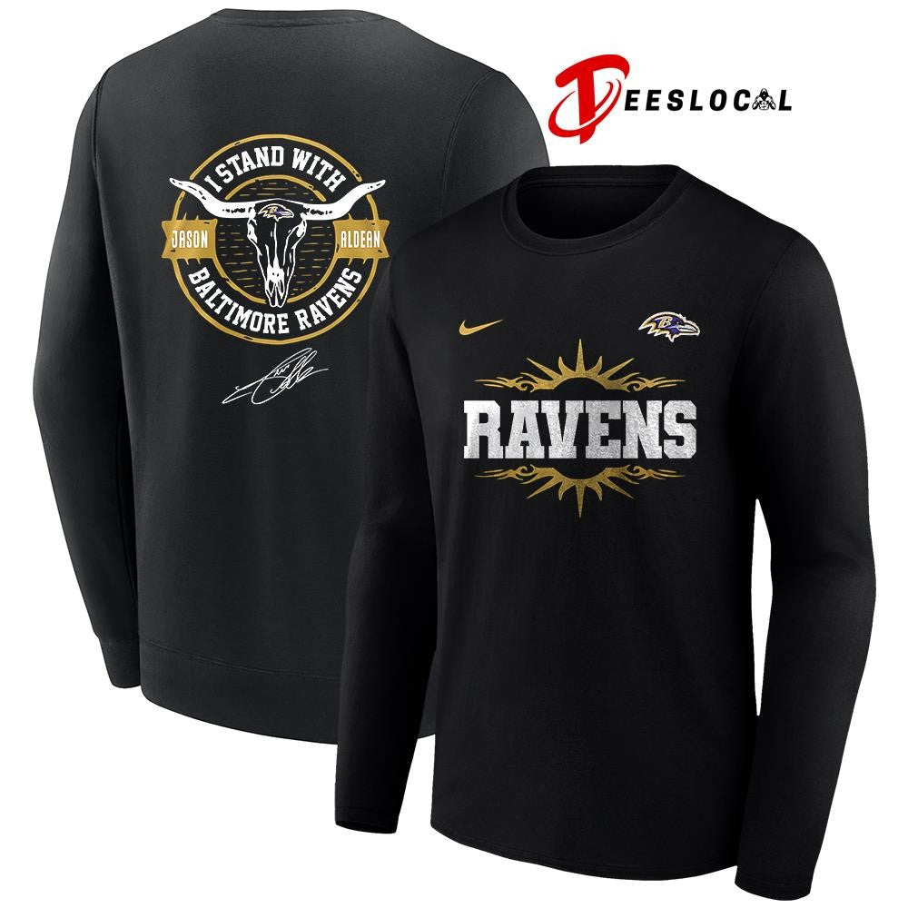 Baltimore Ravens x Jason Aldean I stand signature logo shirt Unisex