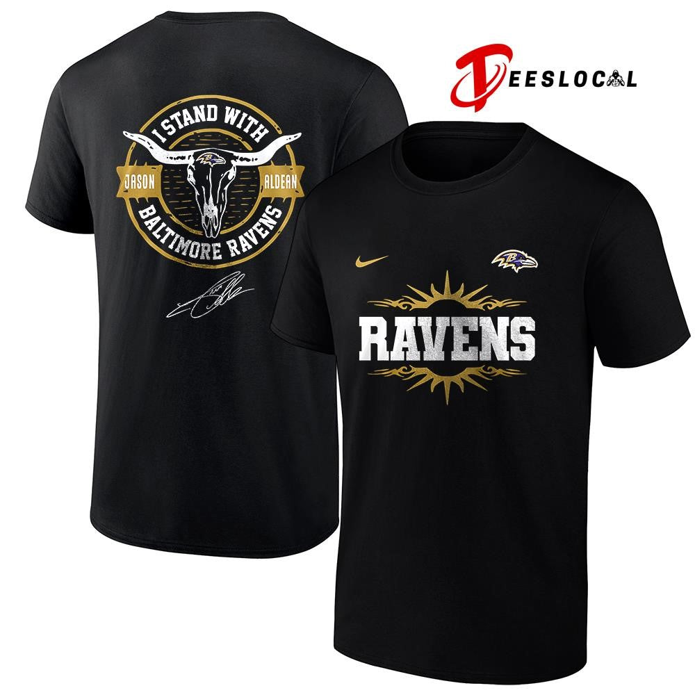 Baltimore Ravens x Jason Aldean I stand signature logo shirt Unisex