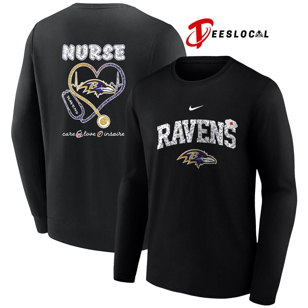 Baltimore Ravens x Nurse care love inspire logo shirt Unisex