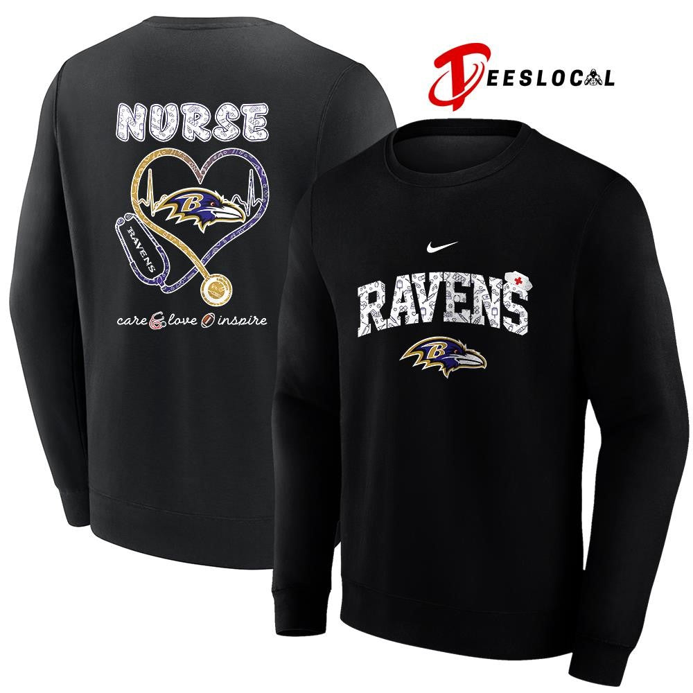 Baltimore Ravens x Nurse care love inspire logo shirt Unisex