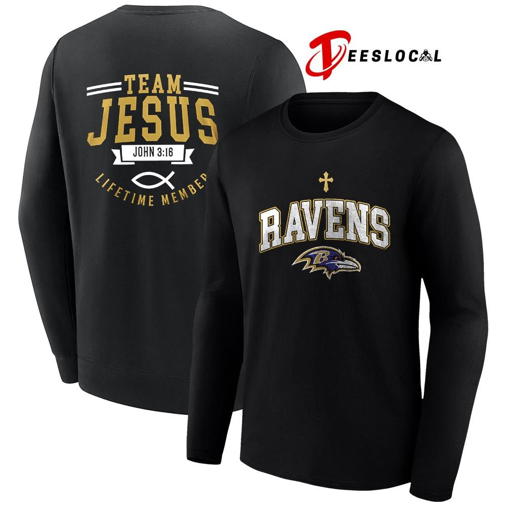 Baltimore Ravens x team Jesus lifetime member John 3 16 logo shirt Unisex