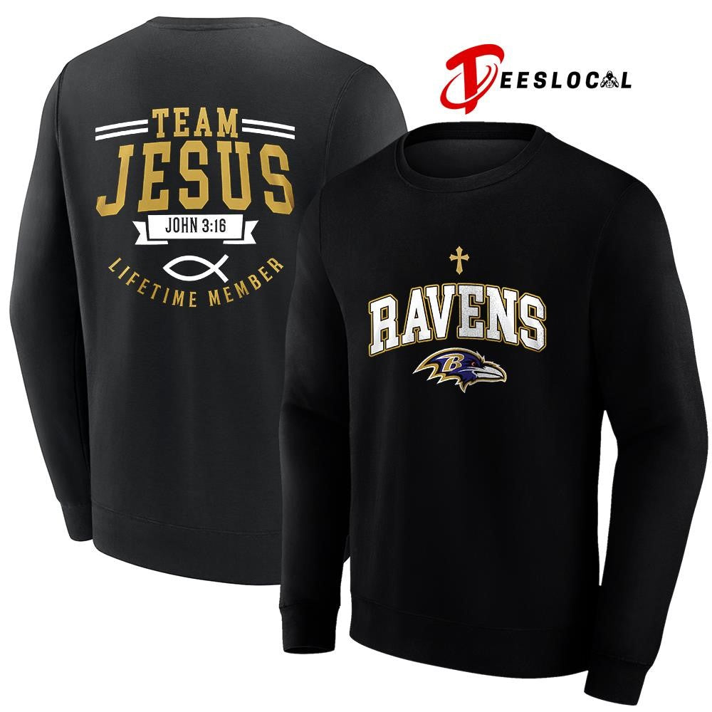Baltimore Ravens x team Jesus lifetime member John 3 16 logo shirt Unisex
