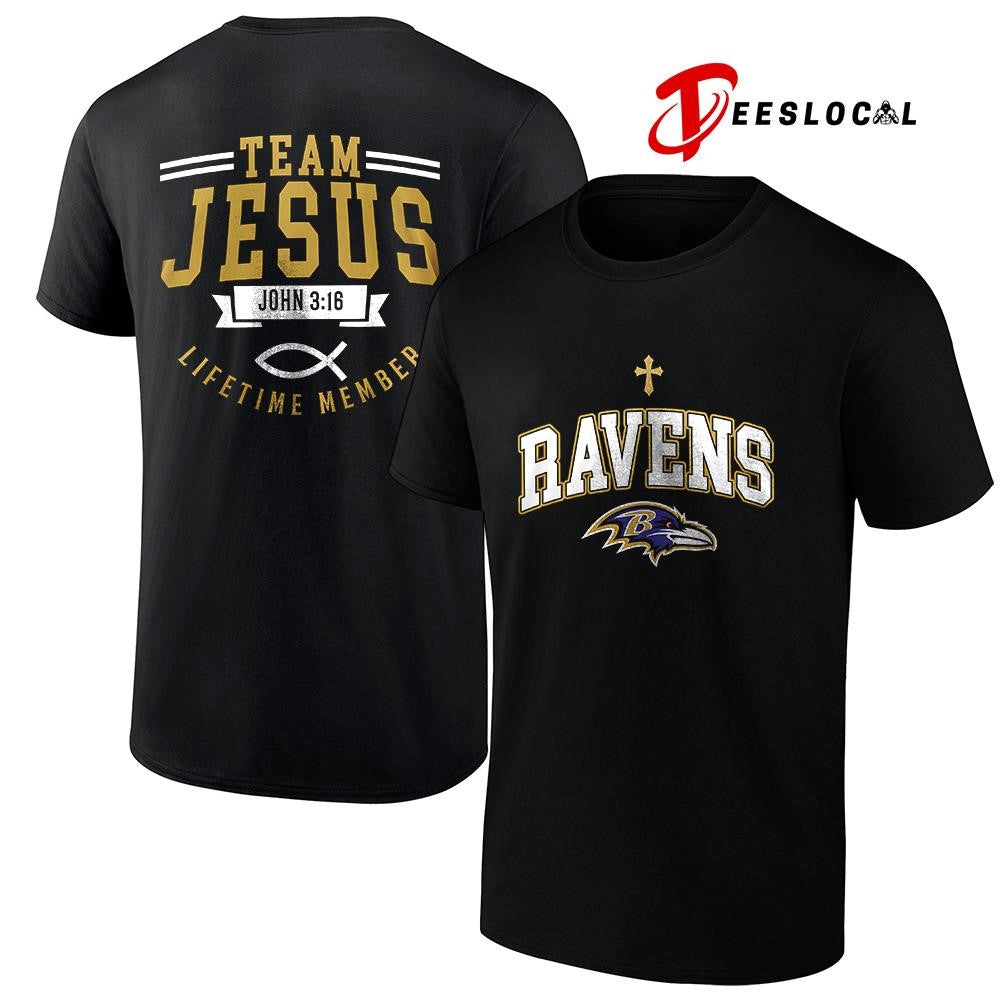 Baltimore Ravens x team Jesus lifetime member John 3 16 logo shirt Unisex