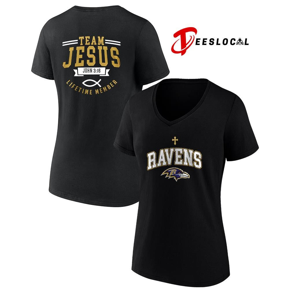 Baltimore Ravens x team Jesus lifetime member John 3 16 logo shirt Unisex