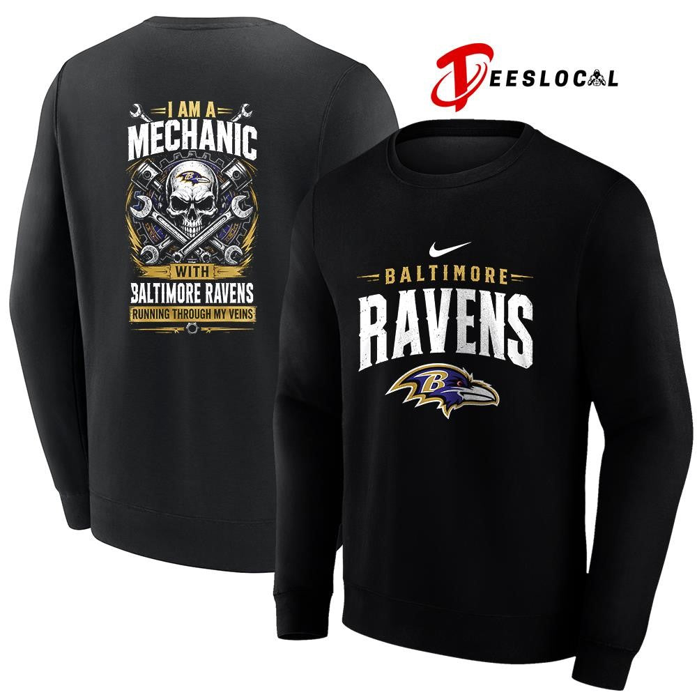 BaltimoreRavensIamamechanicrunningthroughmyveinsskeletonshirt Unisex