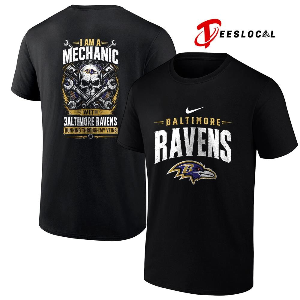 BaltimoreRavensIamamechanicrunningthroughmyveinsskeletonshirt Unisex
