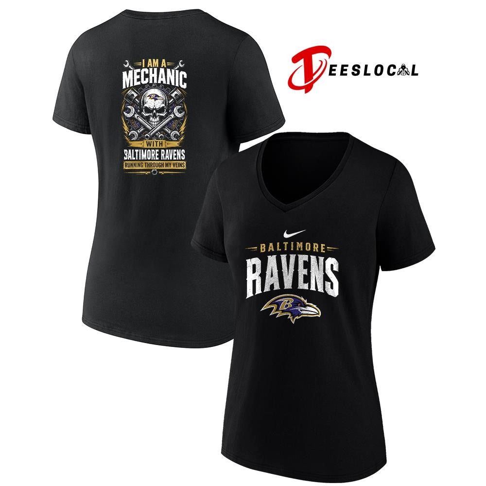 BaltimoreRavensIamamechanicrunningthroughmyveinsskeletonshirt Unisex