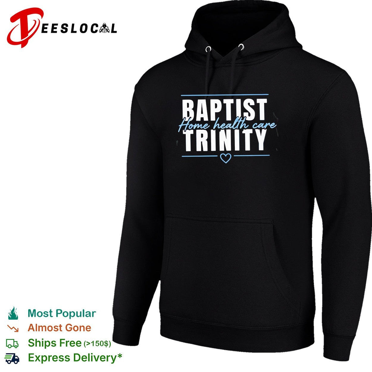 Baptist Trinity Home Health Care bold lettering business logo graphic shirt Unisex