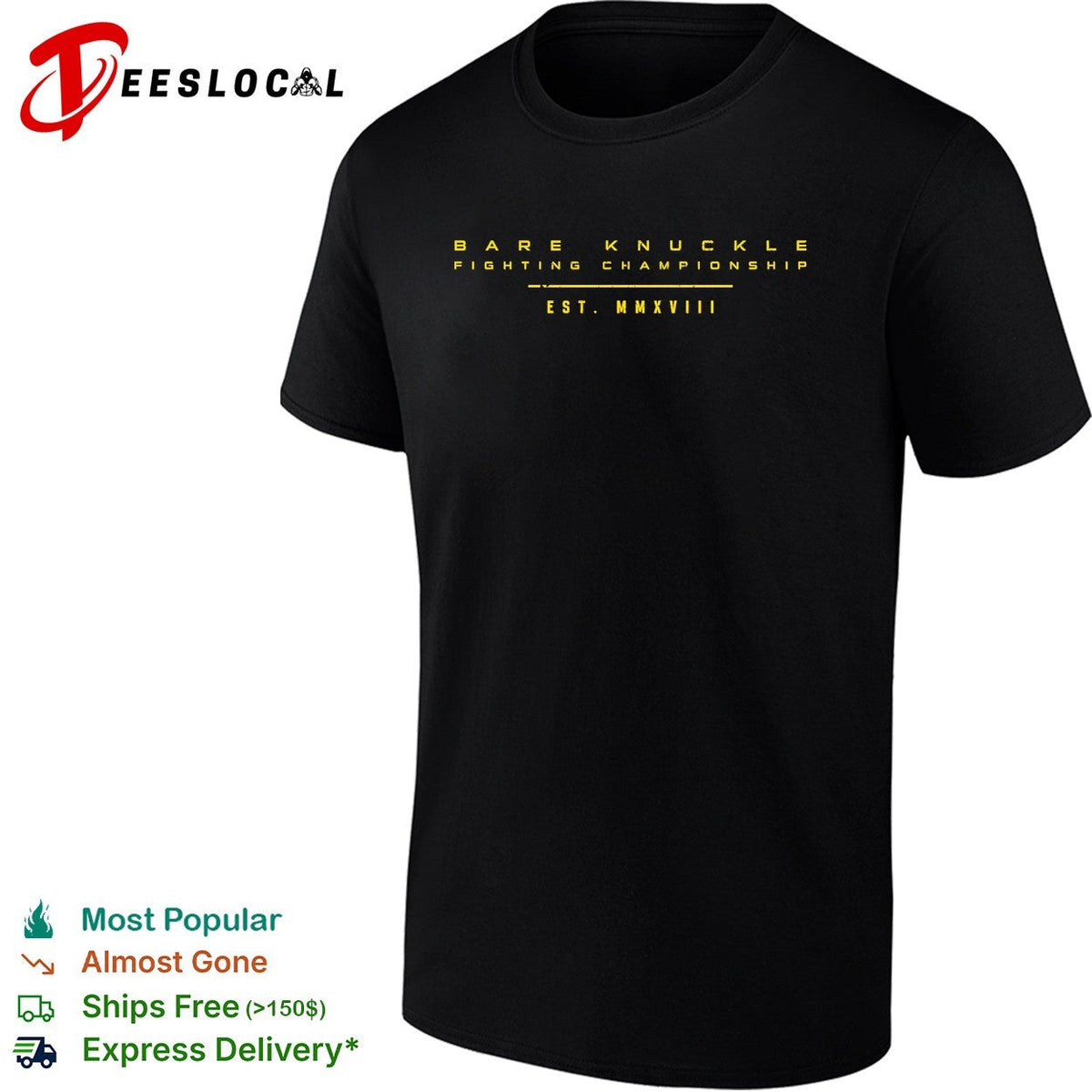 Bare knuckle fighting championship est emblem text shirt Unisex