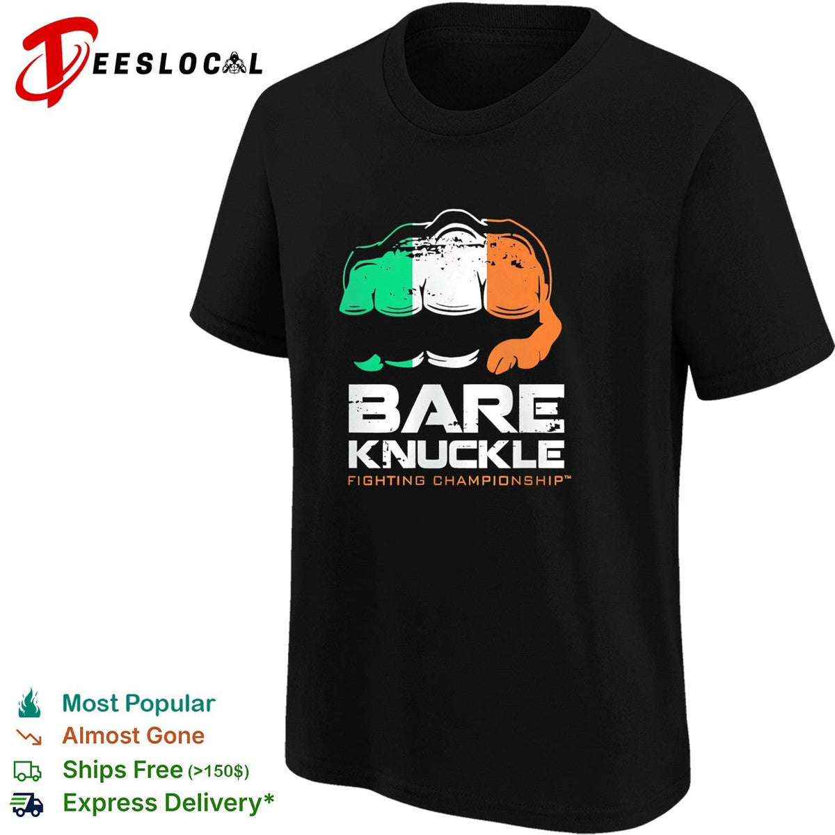 Bare knuckle fighting championship flag fist emblem shirt Unisex