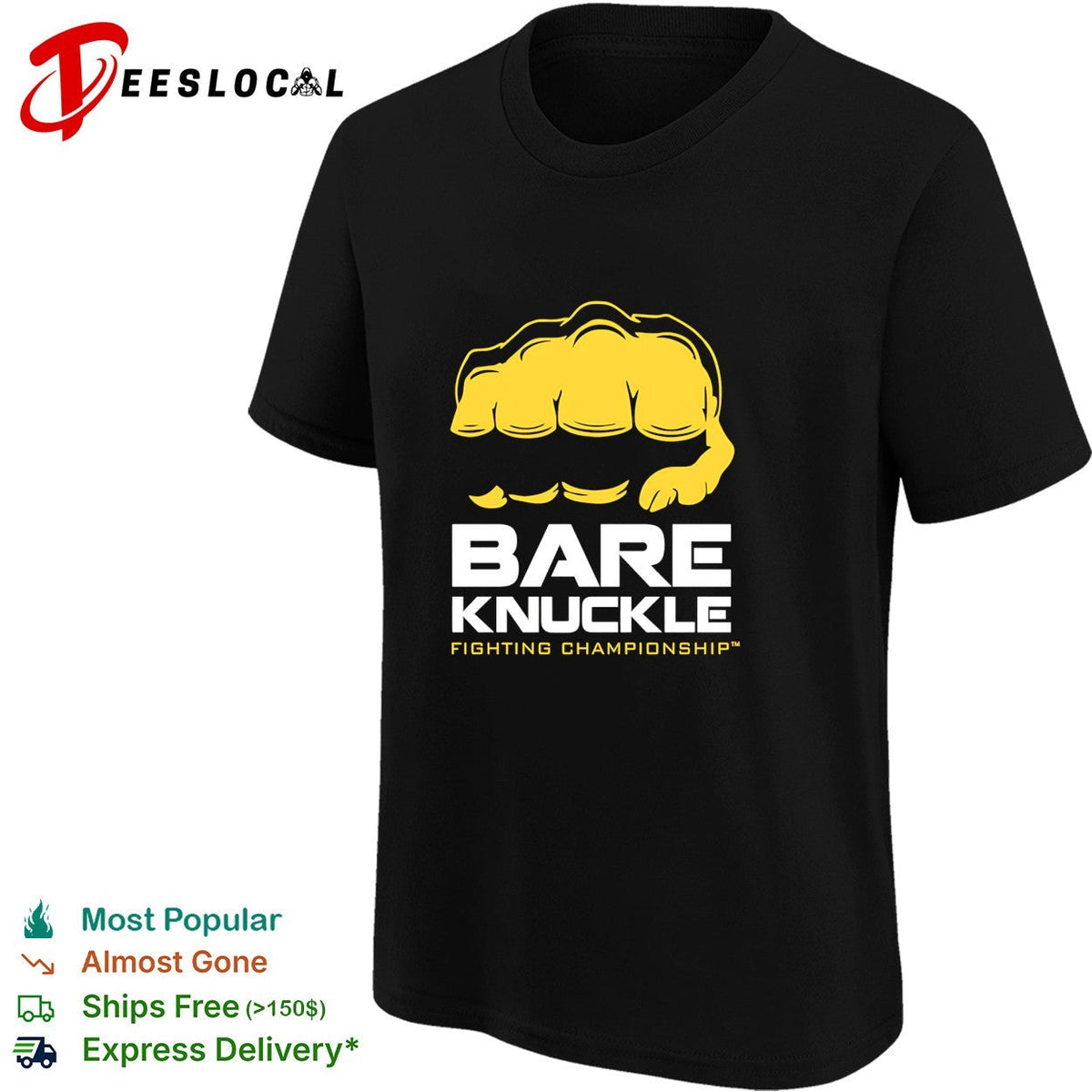 Bare knuckle fist emblem bold shirt Unisex