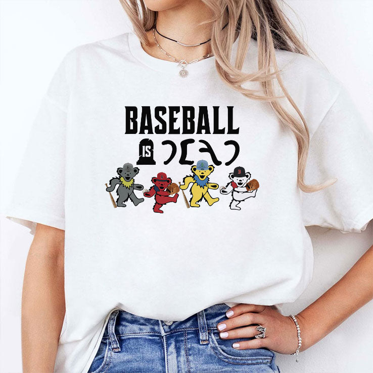 Baseball Is Dead Bear T Shirt Unisex