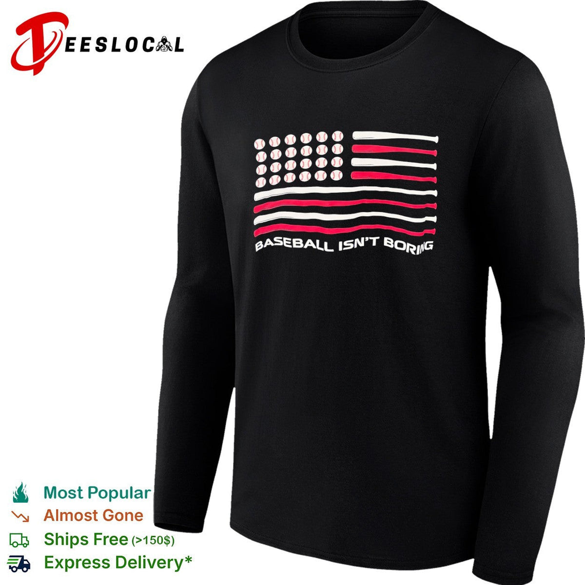 Baseball Isnt Boring American Flag shirt Unisex