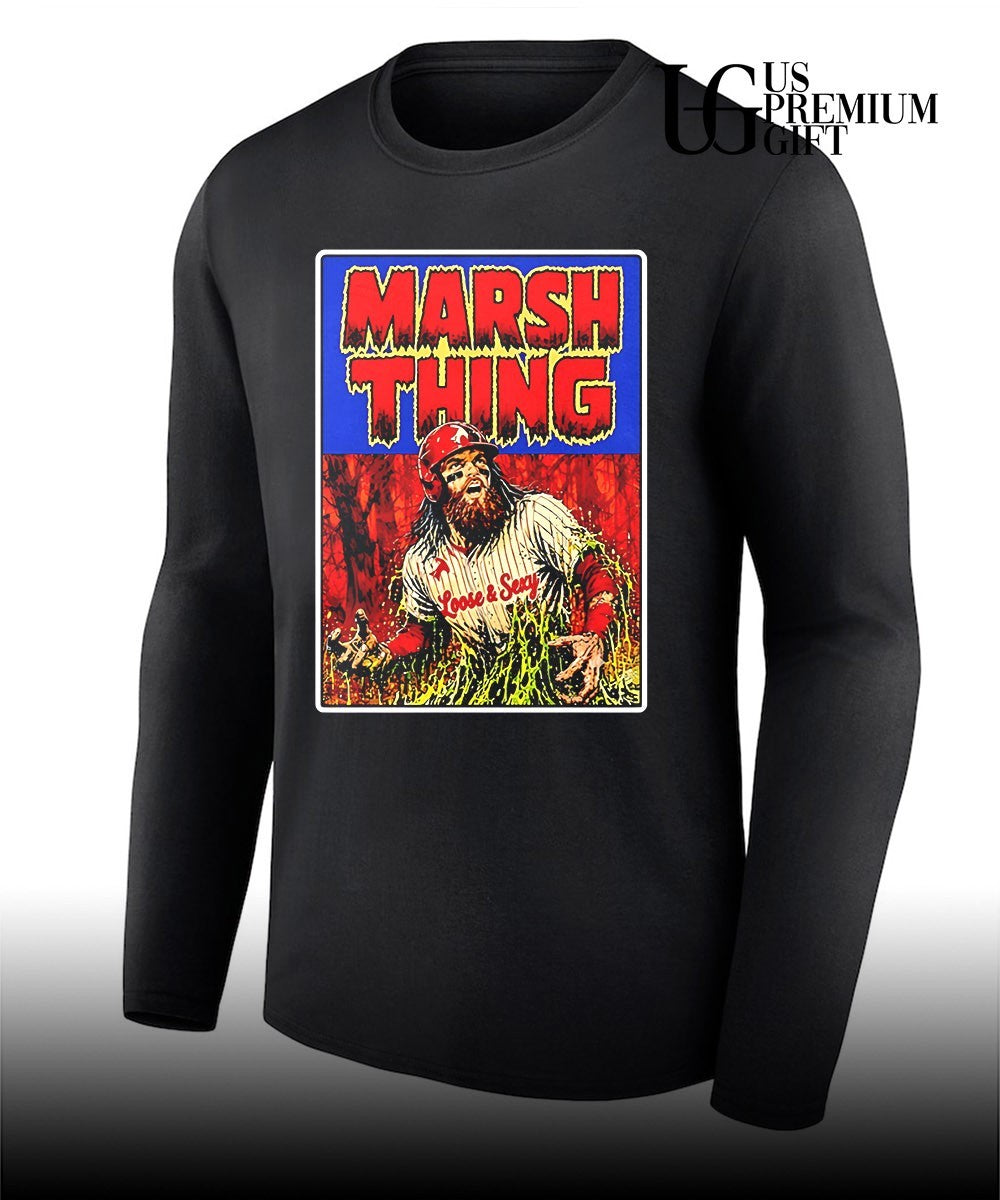 Marsh Thing holding fish Philadelphia Phillies baseball shirt Unisex