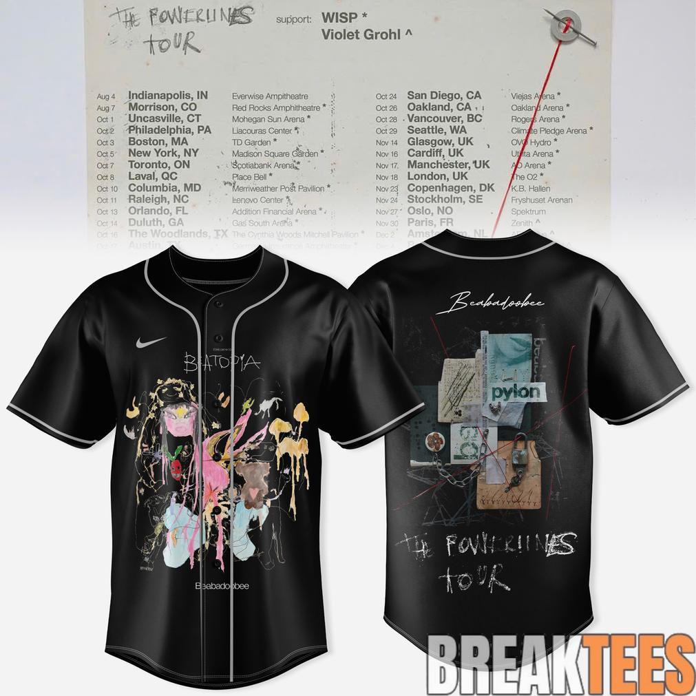 Beabadoobee – The Powerlines Tour Beatopia Baseball Jersey Unisex