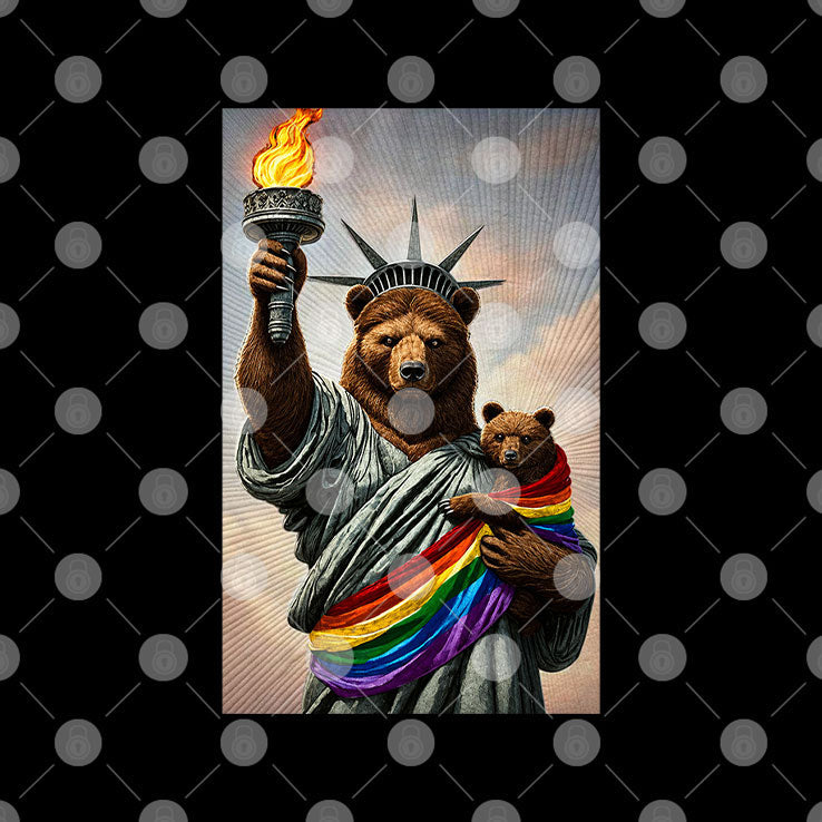 Bear Statue Of Liberty Pride T Shirt Unisex