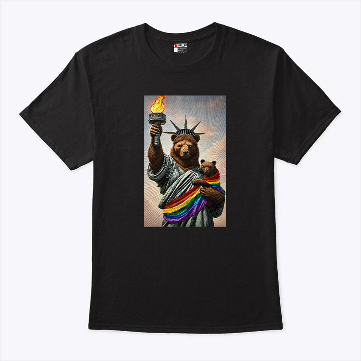 Bear Statue Of Liberty Pride T Shirt Unisex