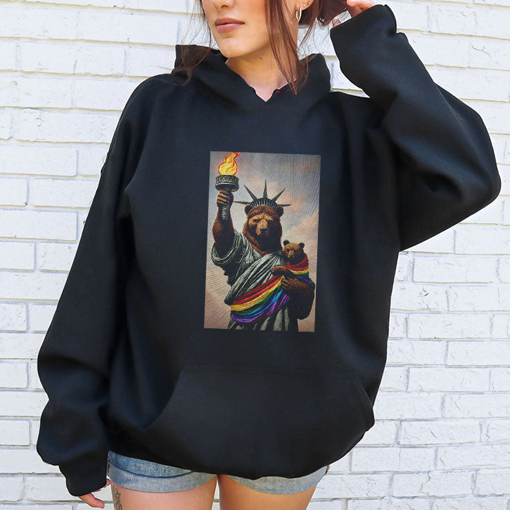 Bear Statue Of Liberty Pride T Shirt Unisex