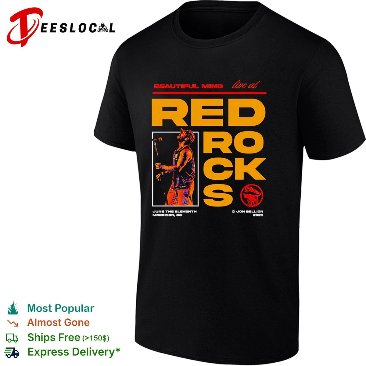 Beautiful Mind live Red Rocks Morrison Colorado June 11 2026 concert shirt Unisex