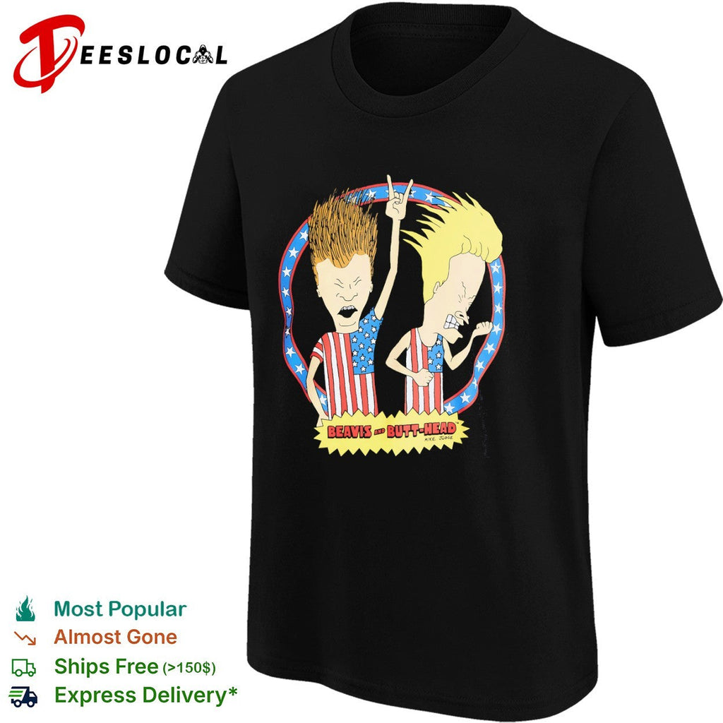 Beavis and Butt-Head Mike Judge American Flag Patriotic Stars and Stripes shirt Unisex