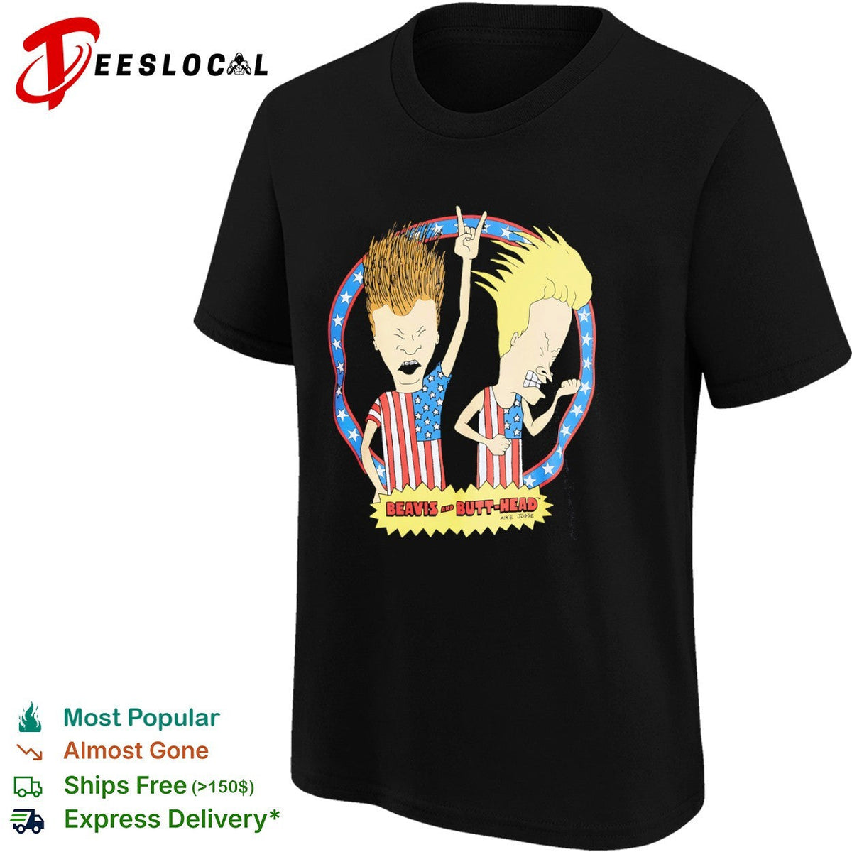 Beavis and Butt-Head Mike Judge American Flag Patriotic Stars and Stripes shirt Unisex