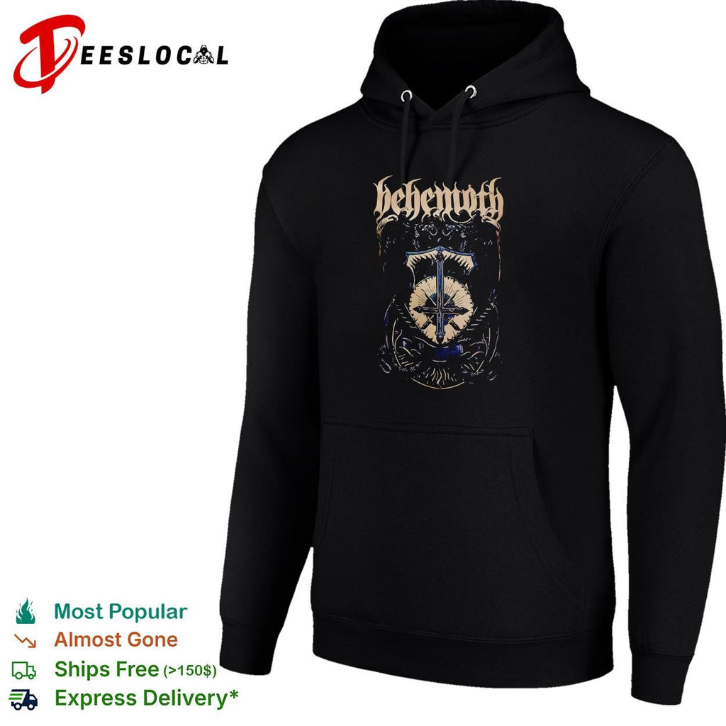 Behemoth Angelus Satani inverted cross shield logo crest death metal band shirt Unisex