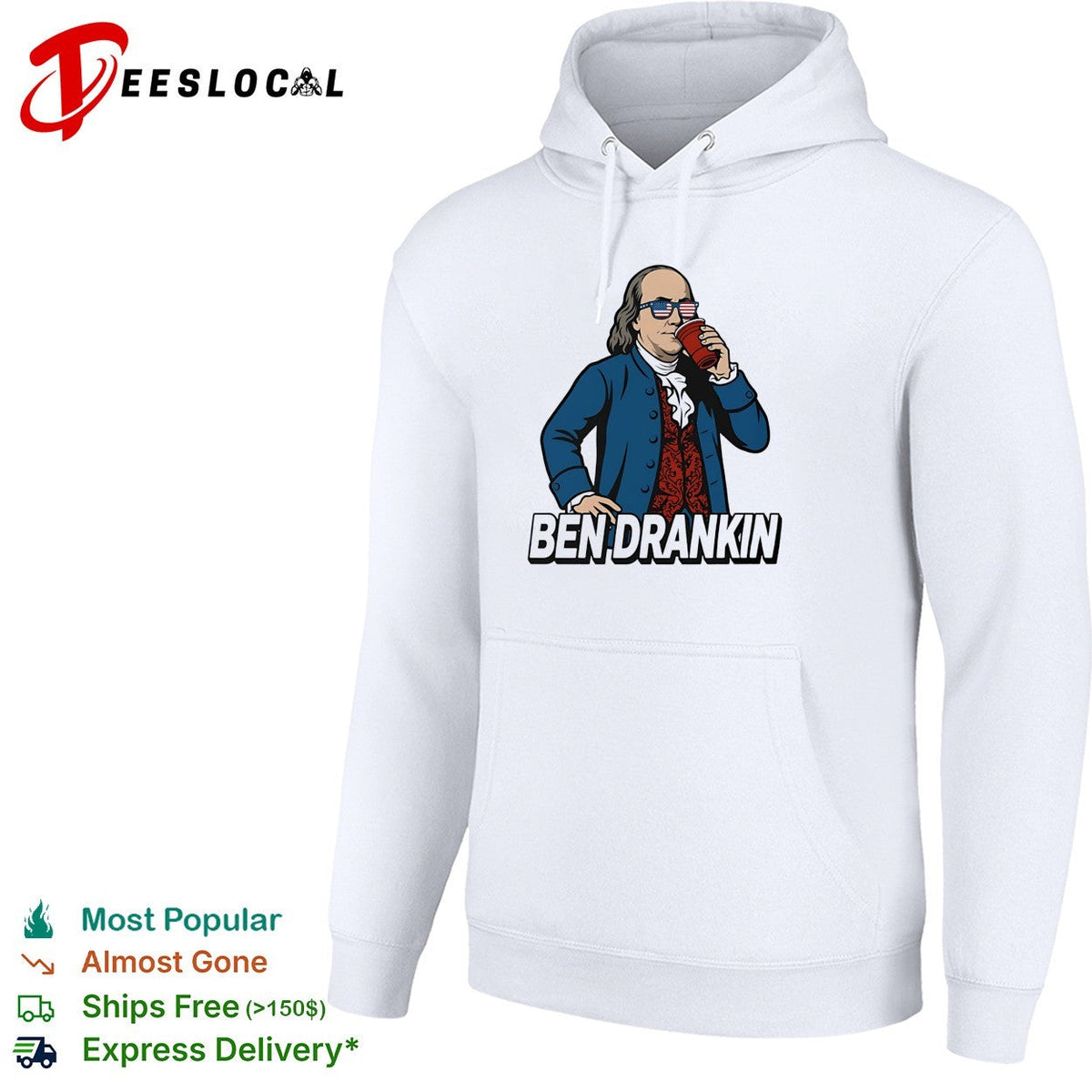 Ben Drankin Benjamin Franklin parody sunglasses drink humor shirt Unisex