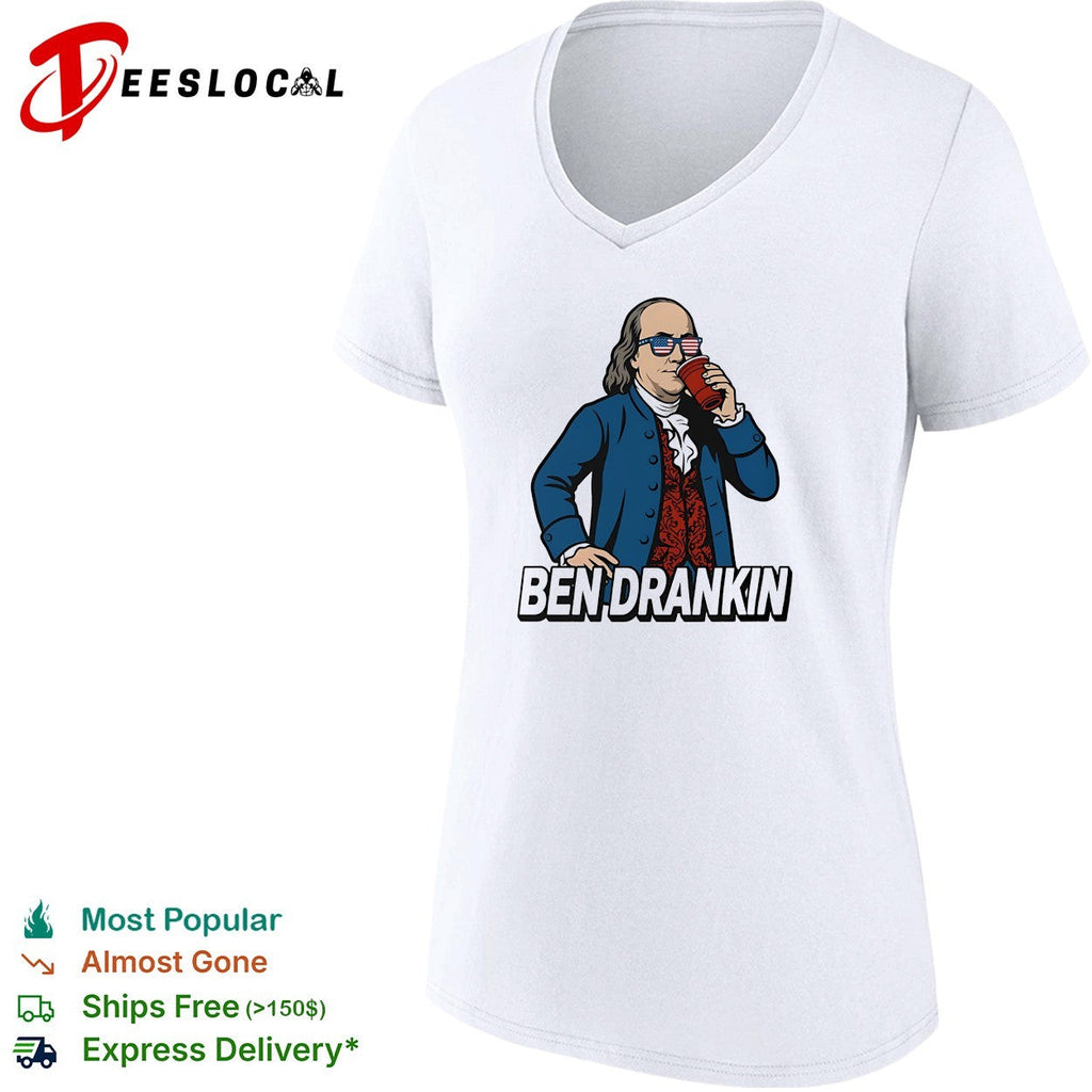 Ben Drankin Benjamin Franklin parody sunglasses drink humor shirt Unisex