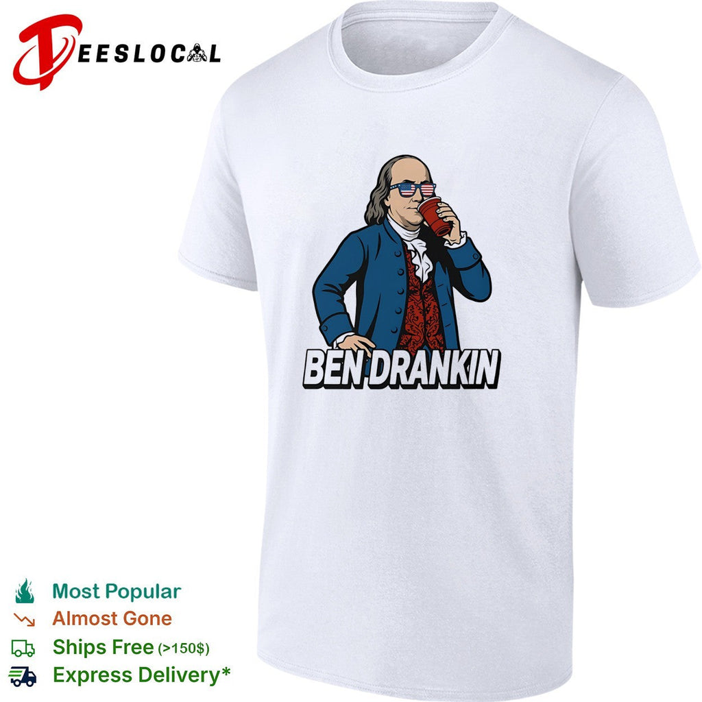 Ben Drankin Benjamin Franklin parody sunglasses drink humor shirt Unisex