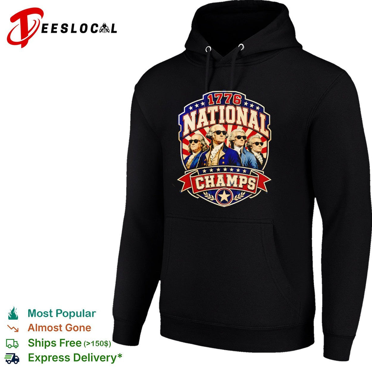 Benjamin Franklin George Washington Thomas Jefferson 1776 National Champs shirt Unisex