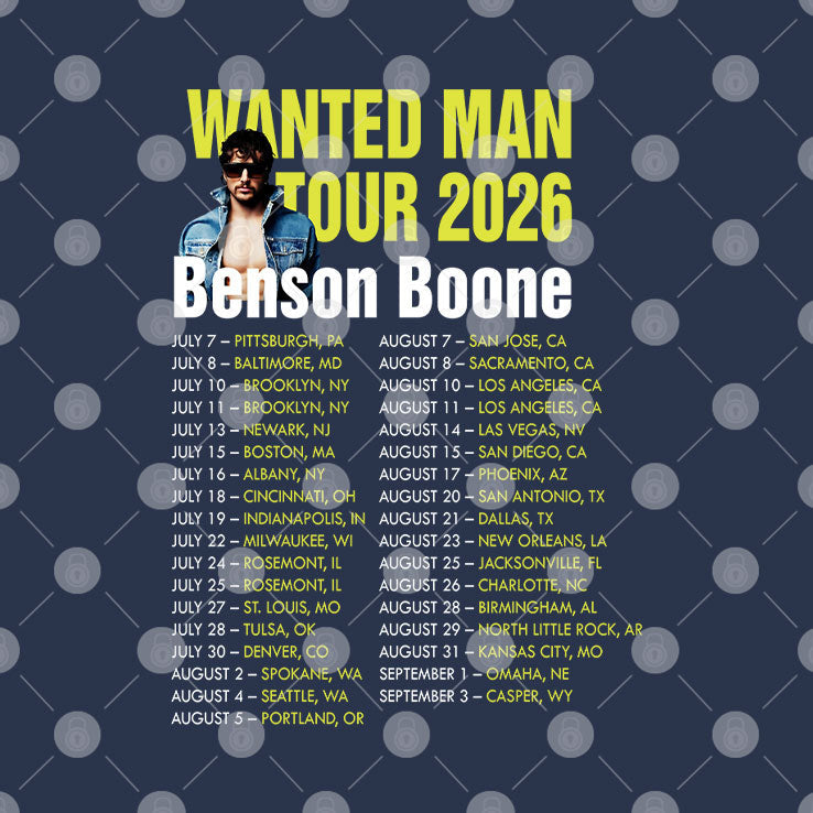 Benson Wanted Man Tour 2026 T Shirt Unisex