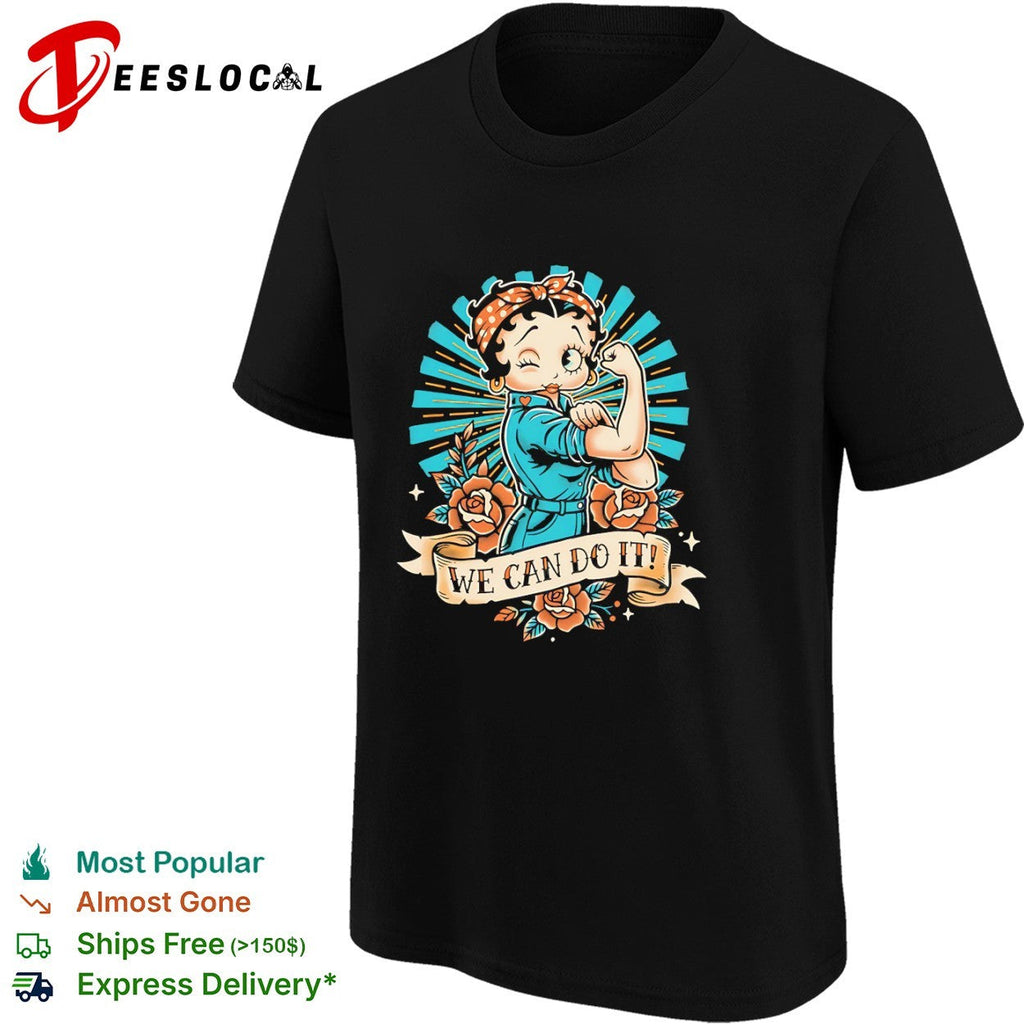Betty Hoop style of Rosie the Riveter shirt Unisex