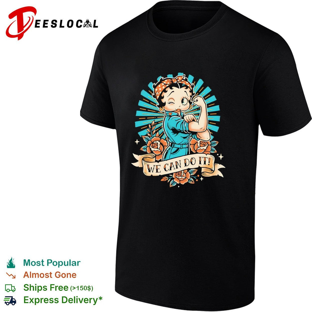 Betty Hoop style of Rosie the Riveter shirt Unisex