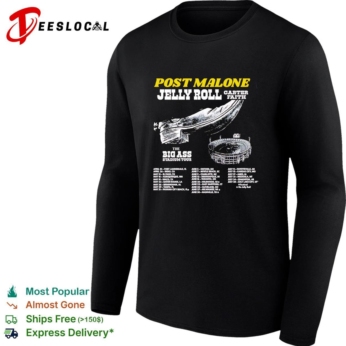 Big Ass Stadium Tour concert dates list artists lineup shirt Unisex
