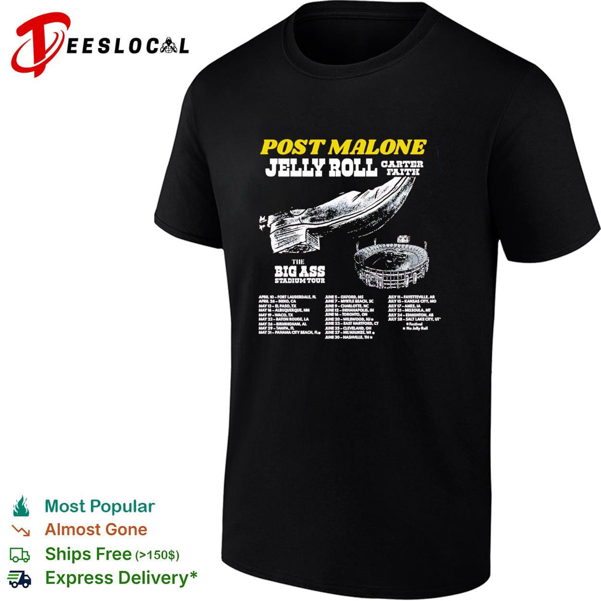 Big Ass Stadium Tour concert dates list artists lineup shirt Unisex