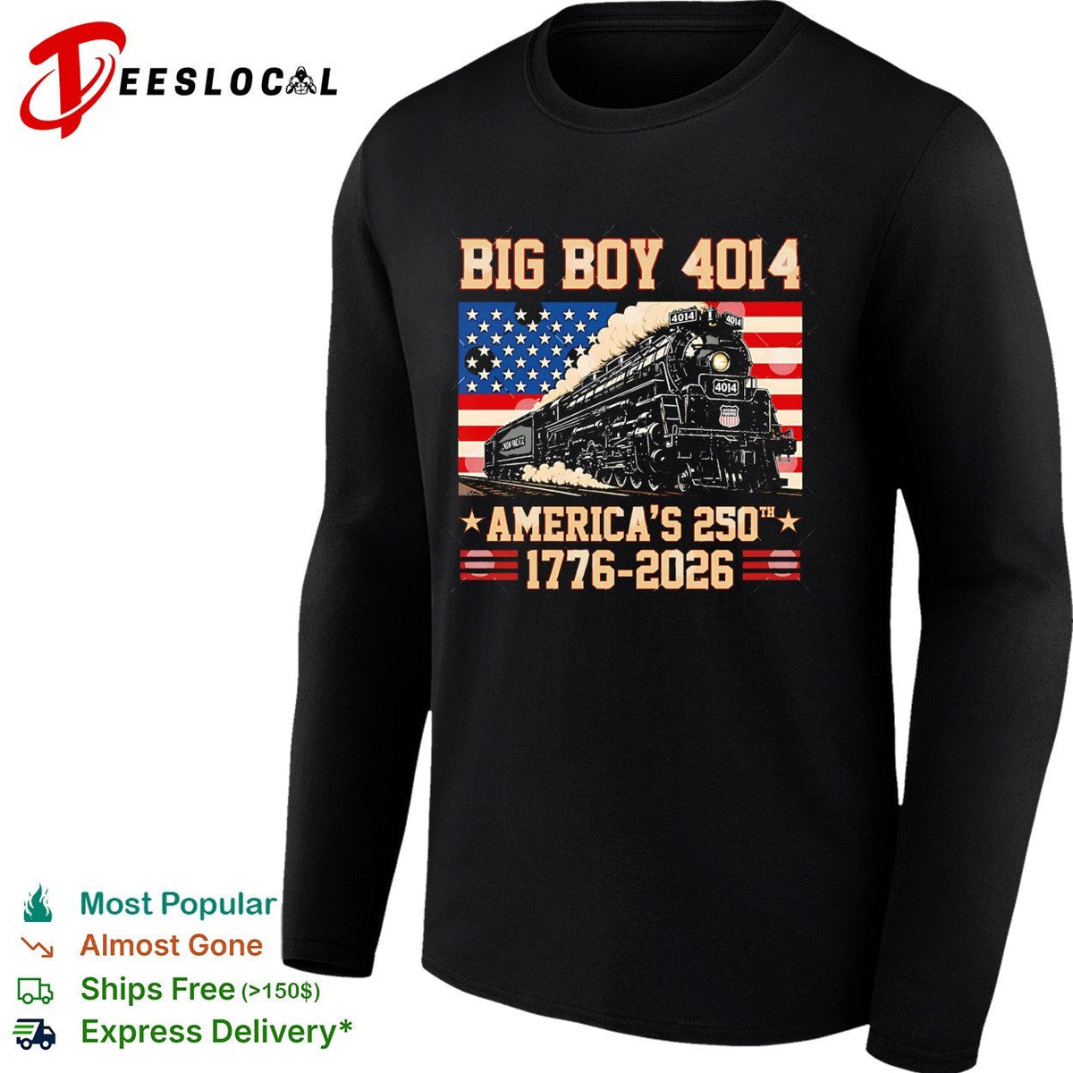 Big Boy 4014 Union Pacific Americas 250th anniversary 1776 2026 dark shirt Unisex