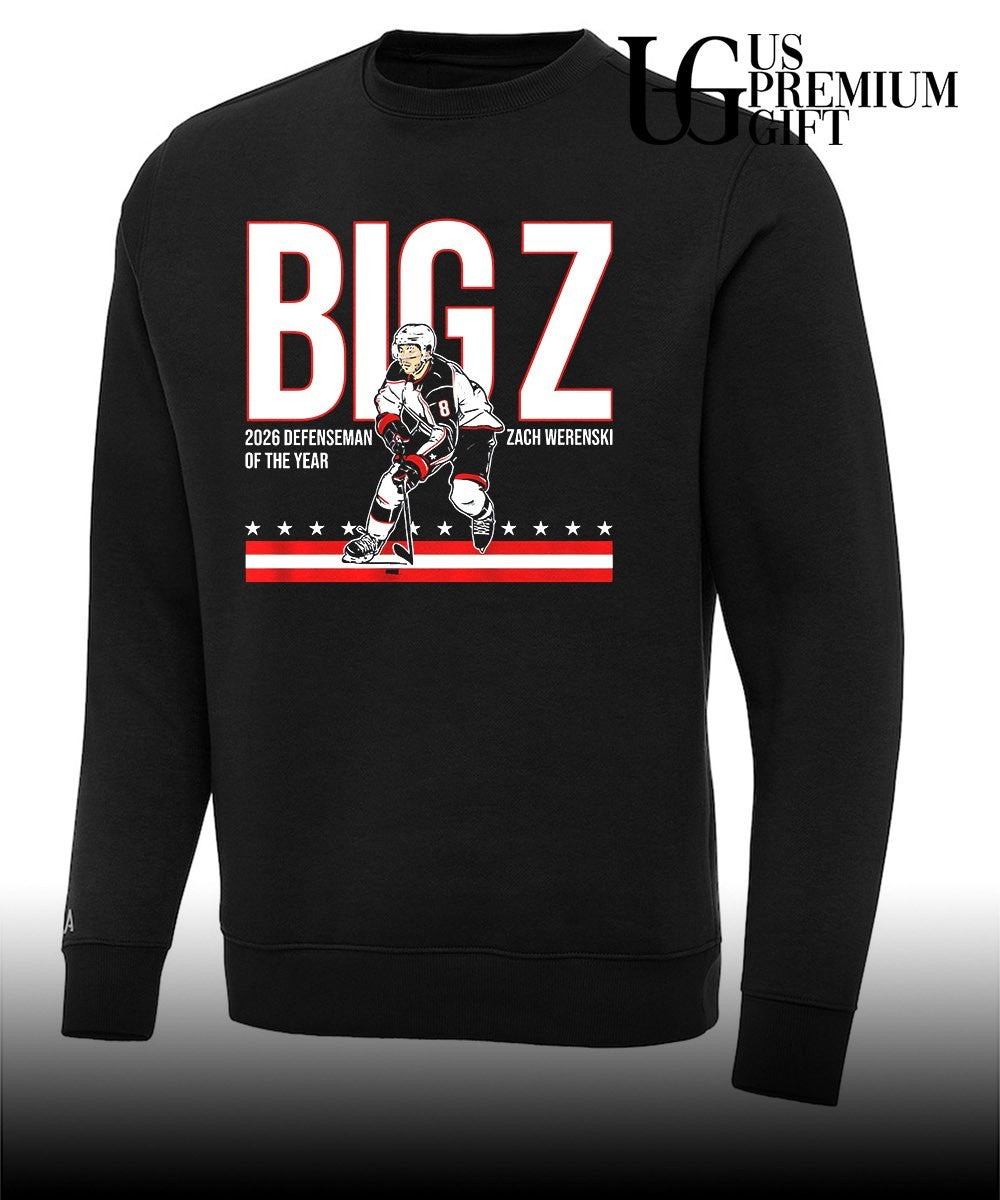Big Z 2026 Defenseman of the Year Zach Werenski Columbus Blue Jackets hockey shirt Unisex