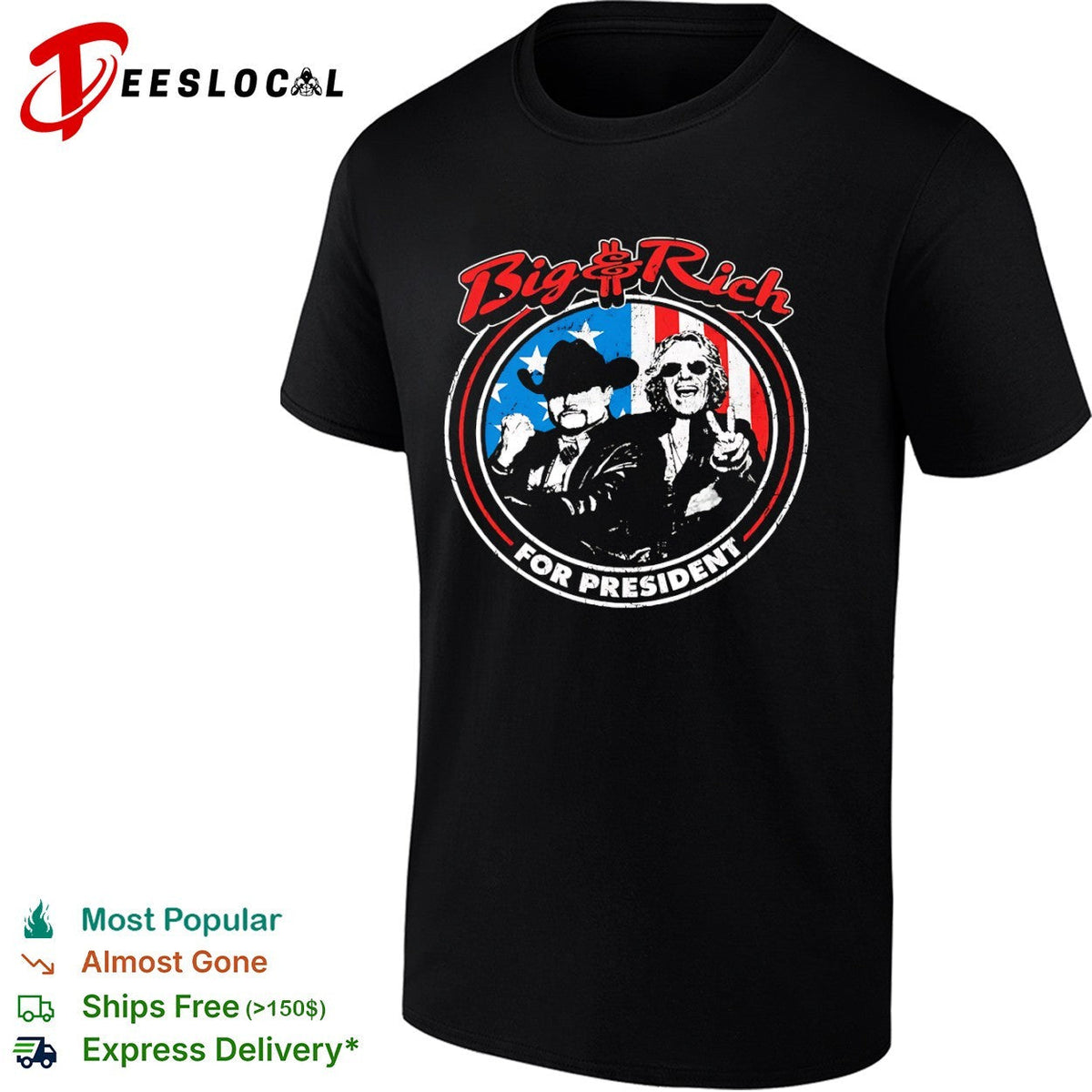 Big and Rich for president country music duo shirt Unisex