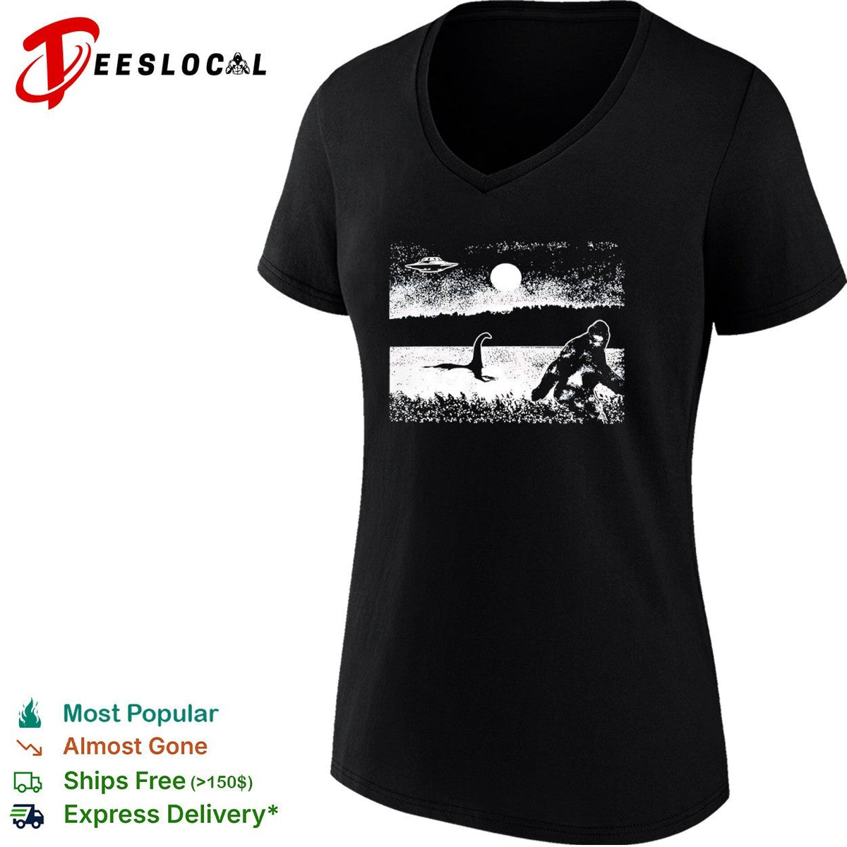 Bigfoot Nessie UFO Oneoutdoorlive paranormal mystery cryptid creature nature shirt Unisex
