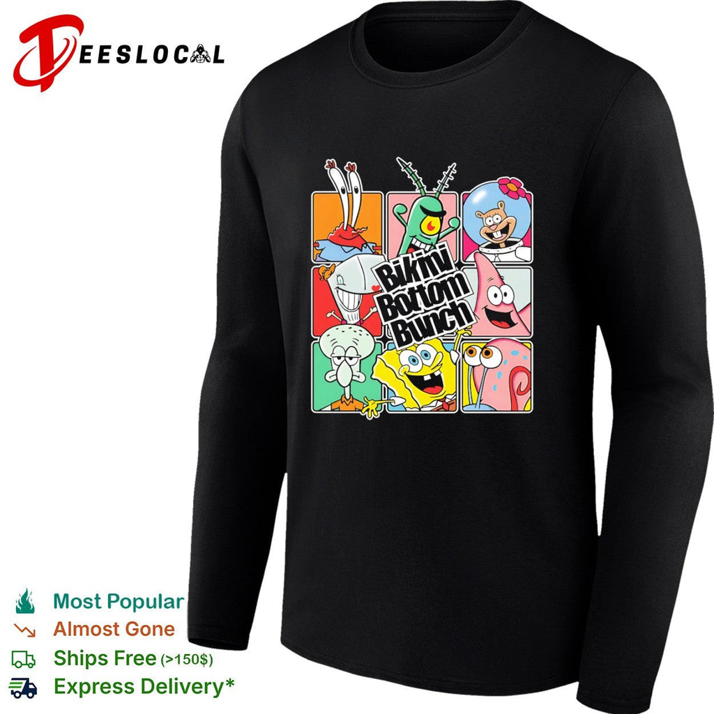 Bikini Bottom Bunch SpongeBob Patrick Squidward Mr Krabs Plankton Sandy shirt Unisex