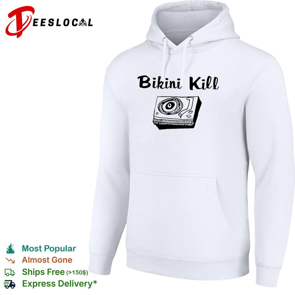 Bikini Kill Record Player Music Band Logo Print Essential Music Fan cotton shirt Unisex